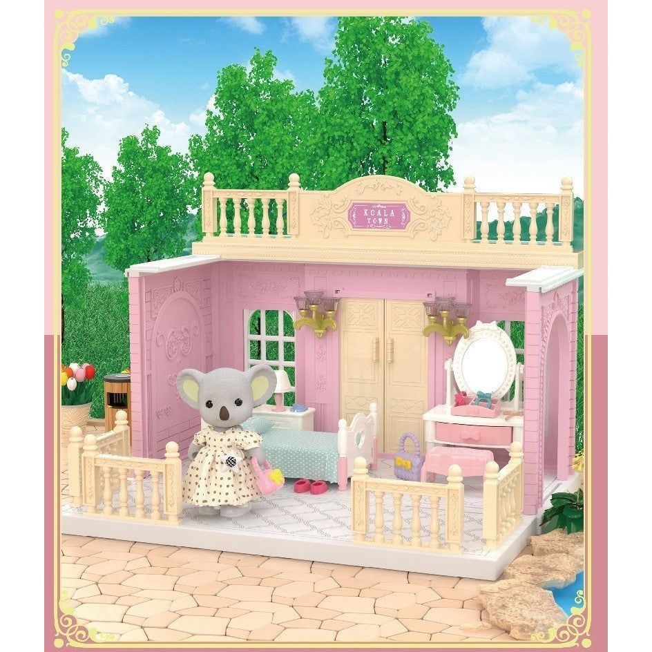 Set Dormitor Pentru Papusi Cu Mobilier Miniatural Si Figurina Koala, Joc De Rol Educativ, Asamblare Usoara Fara Unelte, Plastic, 24 Piese, Multicolor