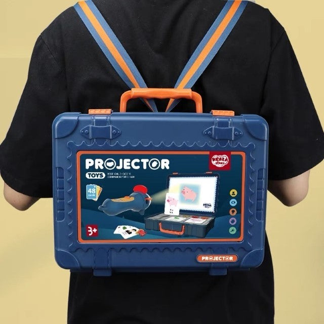 Proiector Educational Tip Lanterna Pentru Copii, Set 48 Imagini Cu Pictograme, Cutie Depozitare, Varsta +3 Ani, Albastru