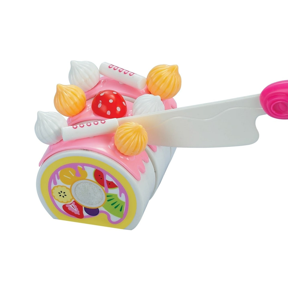 Set de Joaca Tort Aniversar si Prajituri, Kit Complet de Cofetarie cu Lumanari si Fructe, Plastic ABS, 75 Piese, Multicolor
