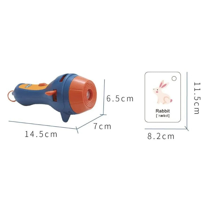 Proiector Tip Lanterna Pentru Copii, Jucarie Educativa cu 48 de Imagini si 6 Teme, Kidyslide, Material Plastic, Include Cutie Depozitare, 3 Ani+, Albastru