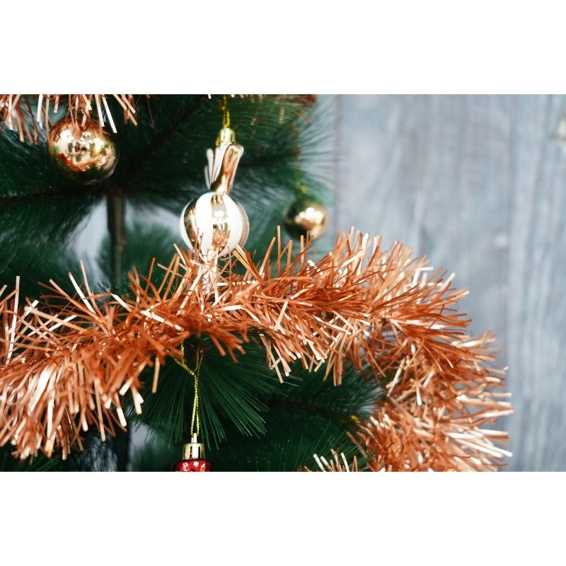 Beteala Craciun, Decoratiune Festiva Brad, Folie PVC, Portocaliu, 2 m x 9 cm