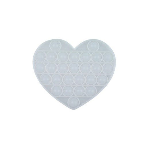 Jucarie Antistres Pop It Now and Flip It, Senzoriala, Isi Schimba Culoarea la Soare, Silicon, Forma Inima, Transparent-Multicolor