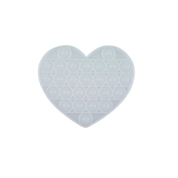 Jucarie Antistres Pop It Now and Flip It, Senzoriala, Isi Schimba Culoarea la Soare, Silicon, Forma Inima, Transparent-Multicolor
