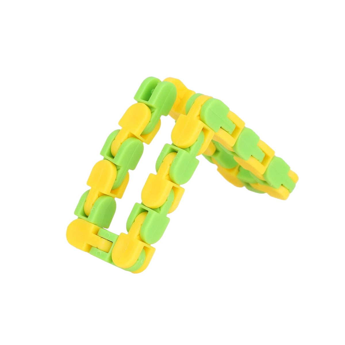 Puzzle De Îmbinat Tip Șarpe, Jucărie Senzorială Antistres Pentru Dezvoltare Motorie, Plastic, 24 Piese, Galben/Verde