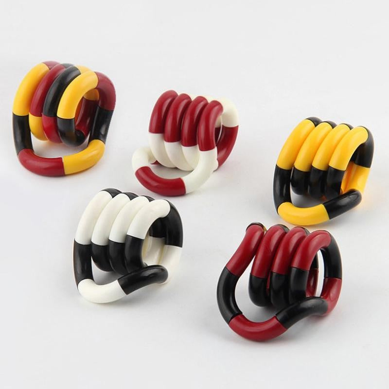 Jucărie Senzorială Antistres, Fidget Twist cu Mișcări Infinite de Decompresie, Plastic, Galben/Negru