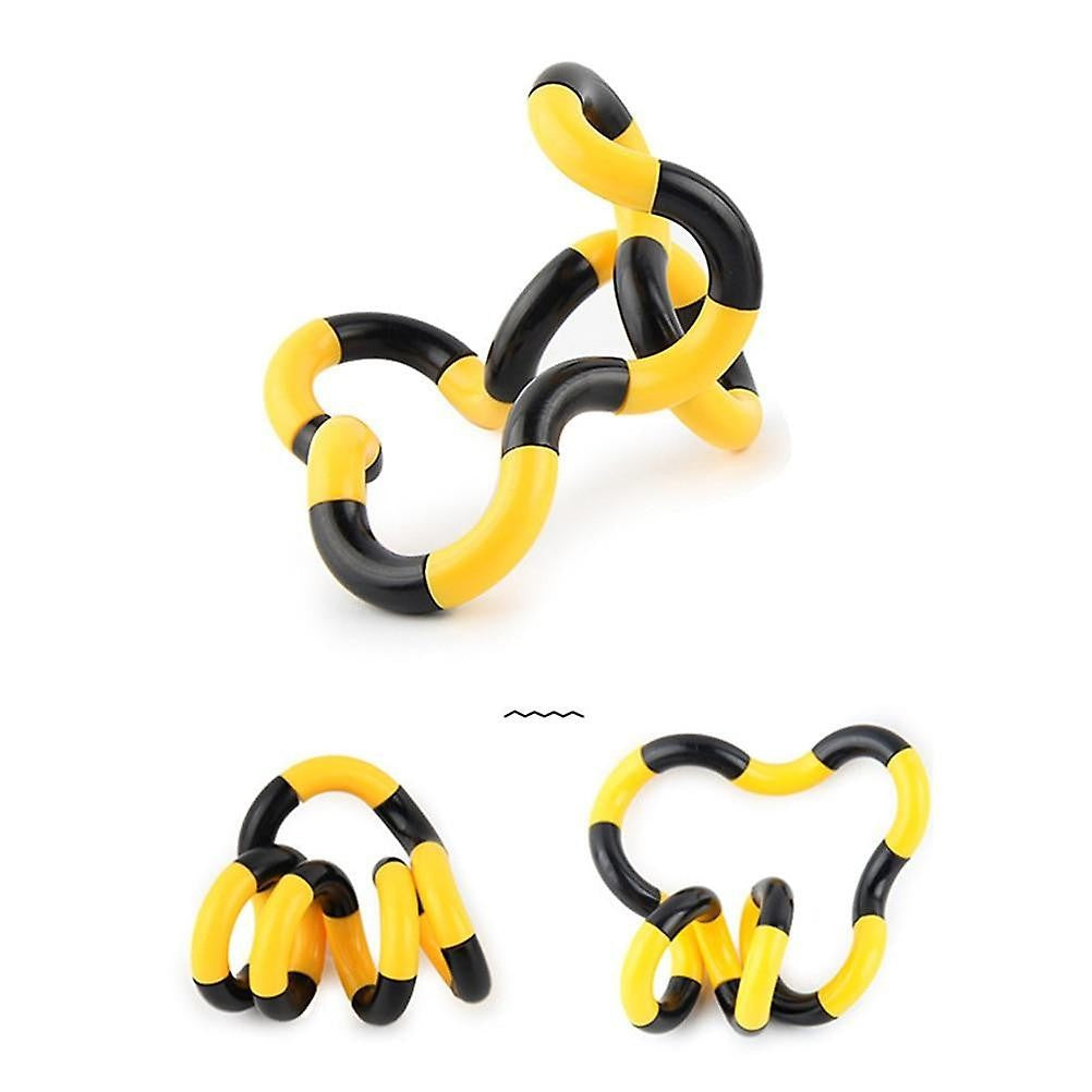 Jucărie Senzorială Antistres, Fidget Twist cu Mișcări Infinite de Decompresie, Plastic, Galben/Negru