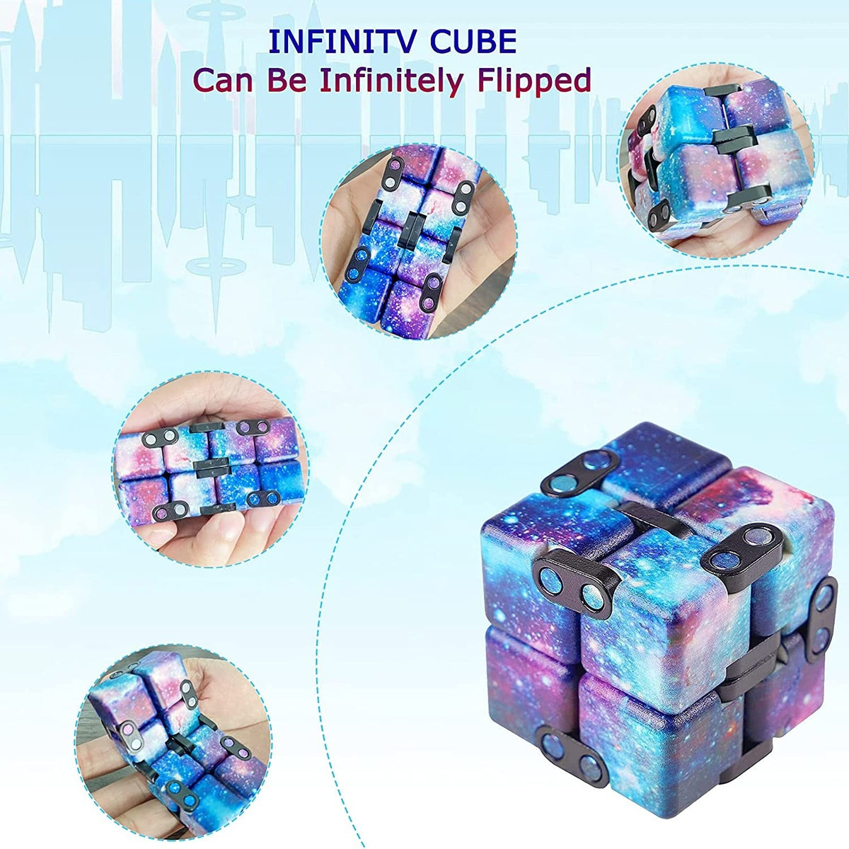 Cub Antistres Infinity Magic Cube, Fidget Toy, Model Galaxy, 4x4x4 cm