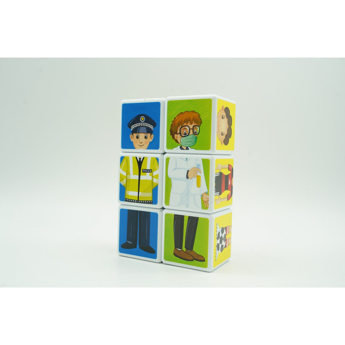 Set Cuburi Magnetice Inteligente pentru Copii, Puzzle Educativ cu Meserii, Plastic ABS, Cutie Depozitare Inclusă, 6 Piese, Multicolor, +3 Ani
