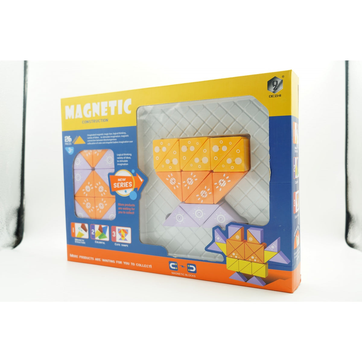 Set Constructie Magnetic Inteligent, Joc Educativ Stem, Plastic ABS, 26 Piese, Multicolor, +3 Ani