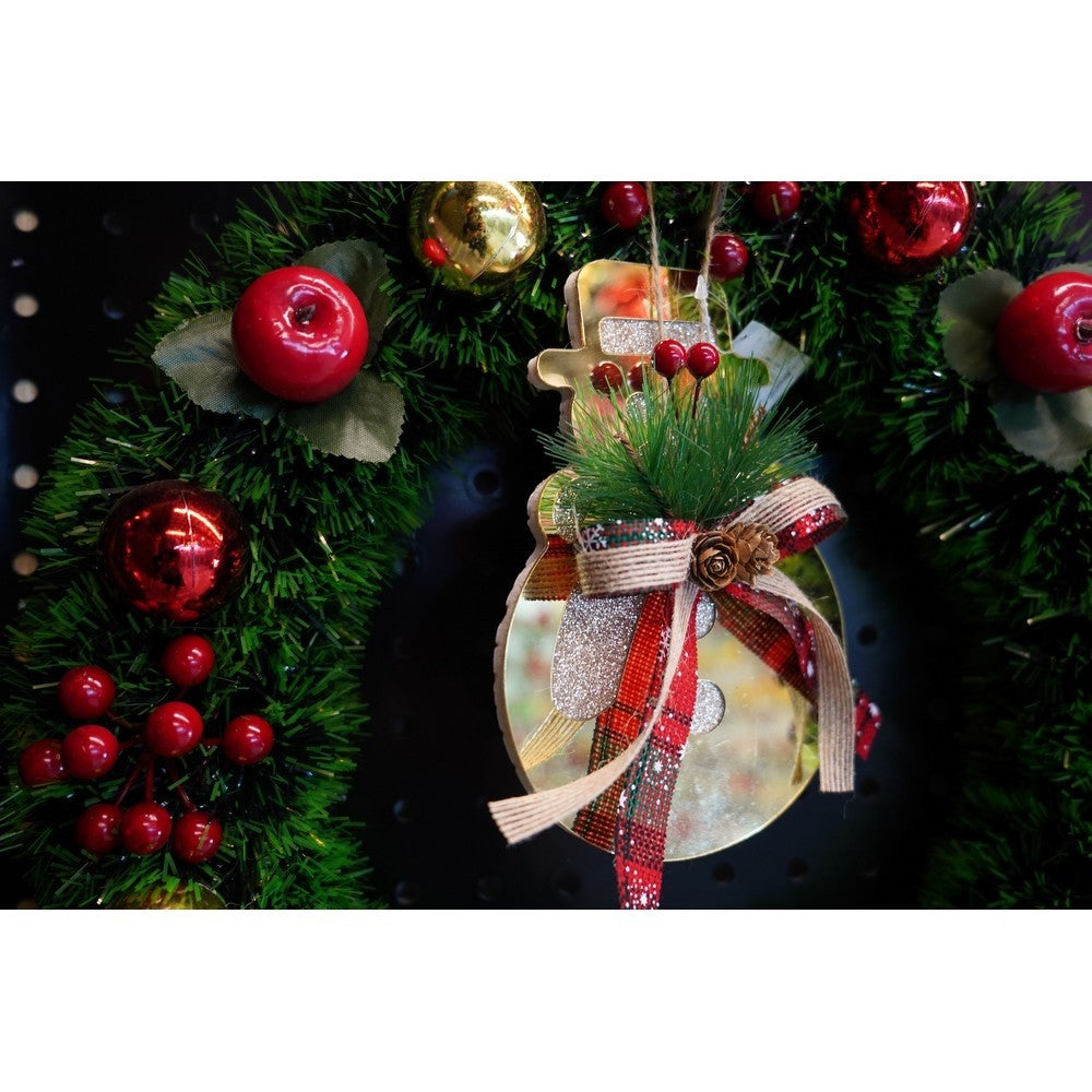 Ornament Brad Om De Zapada, Decoratiune Craciun Cu Aspect Lucios, Acril Rezistent, Interior Si Exterior, Auriu, 16 x 17 cm