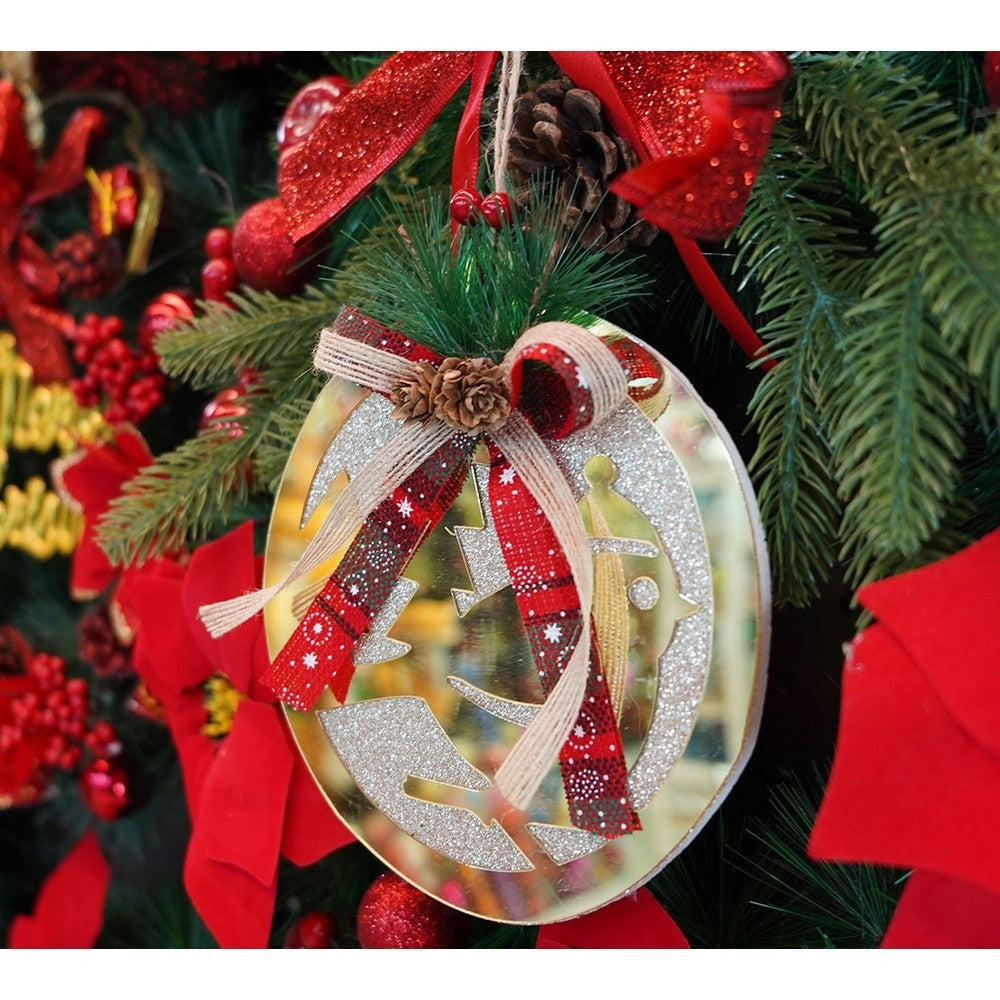Ornament Brad Pasare, Figurina Decorativa cu Finisaj Lucios, Acril, Auriu, 17 x 17 cm