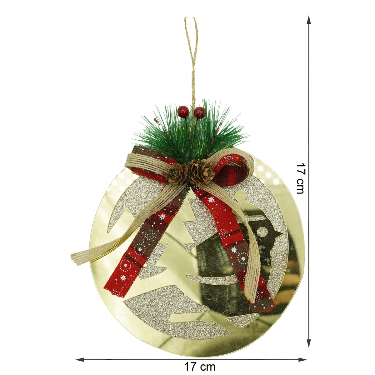 Ornament Brad Pasare, Figurina Decorativa cu Finisaj Lucios, Acril, Auriu, 17 x 17 cm