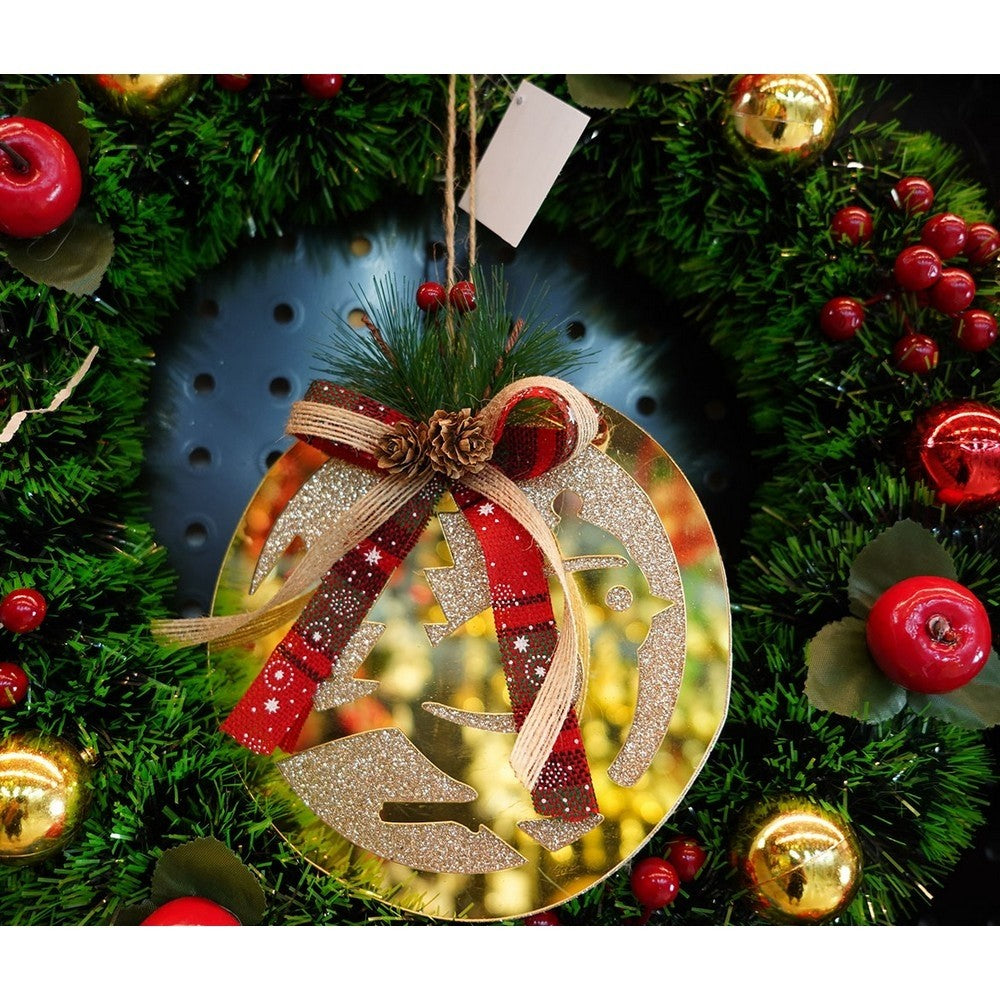 Ornament Brad Pasare, Figurina Decorativa cu Finisaj Lucios, Acril, Auriu, 17 x 17 cm