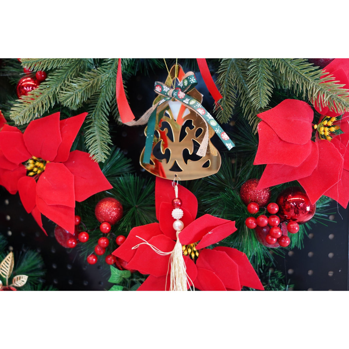 Ornament Brad Crăciun, Decorativă Stil Brad, Acril Lucios, Interior și Exterior, Auriu, 15 x 28 cm