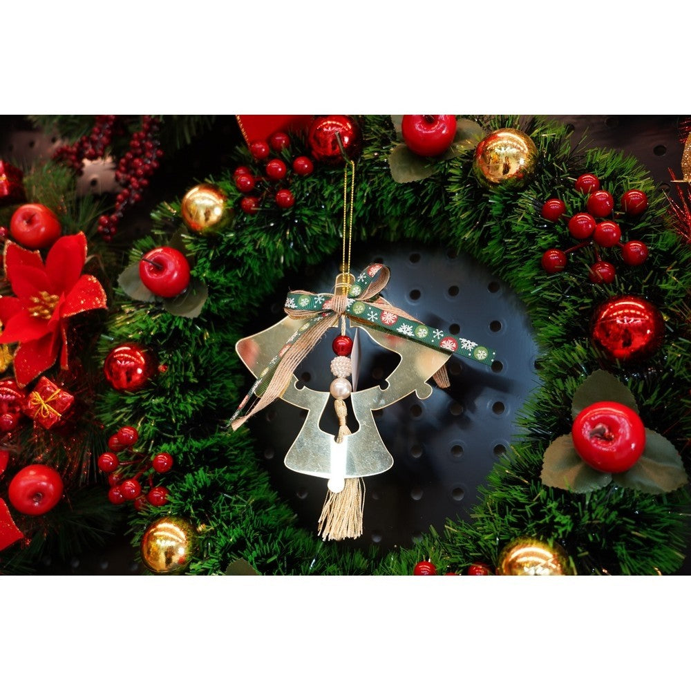 Clopoței Ornament pentru Brad de Crăciun, Design Lucios, Decorațiune Interior și Exterior, Material Acril, Auriu, 14 x 26 cm