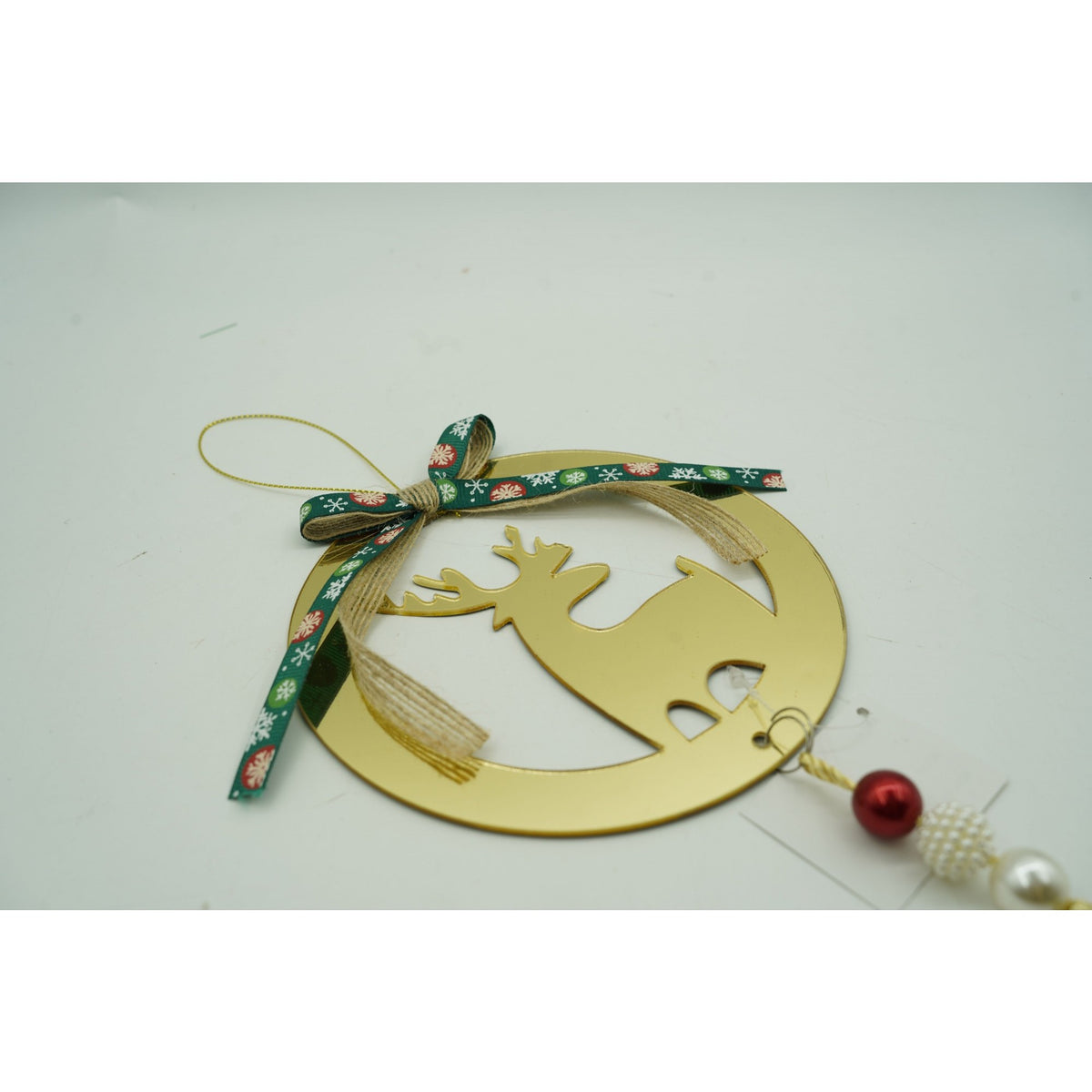 Ornament Brad Crăciun în Formă de Ren, Decorațiune Festivă Interior și Exterior, Acril Lucios, Auriu, 15 x 25 cm