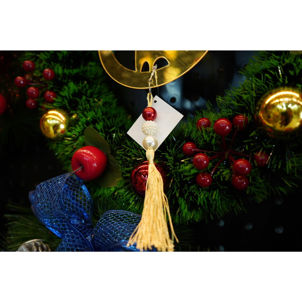 Ornament Brad Crăciun în Formă de Ren, Decorațiune Festivă Interior și Exterior, Acril Lucios, Auriu, 15 x 25 cm
