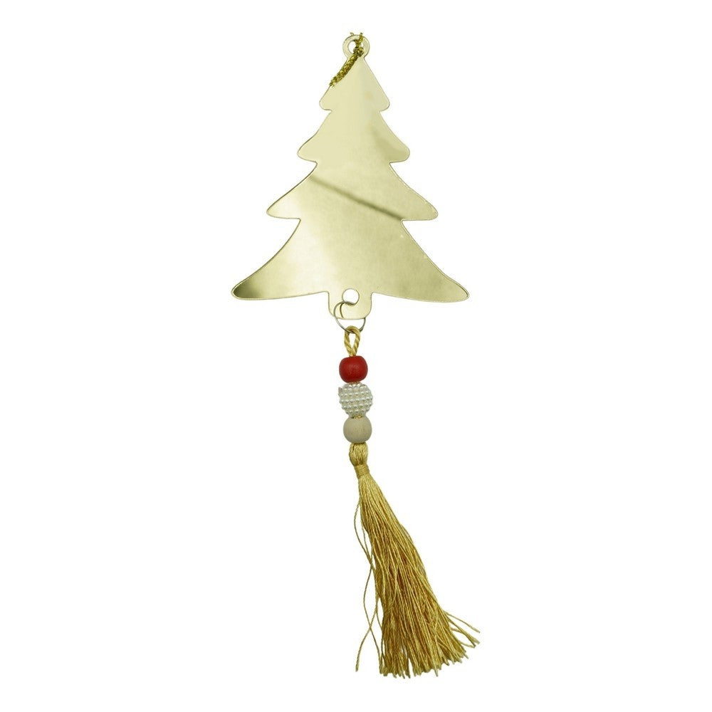 Ornament Brad Crăciun, Formă Brad 3D, Efect Lucios, Acril, Auriu, 8x23 cm