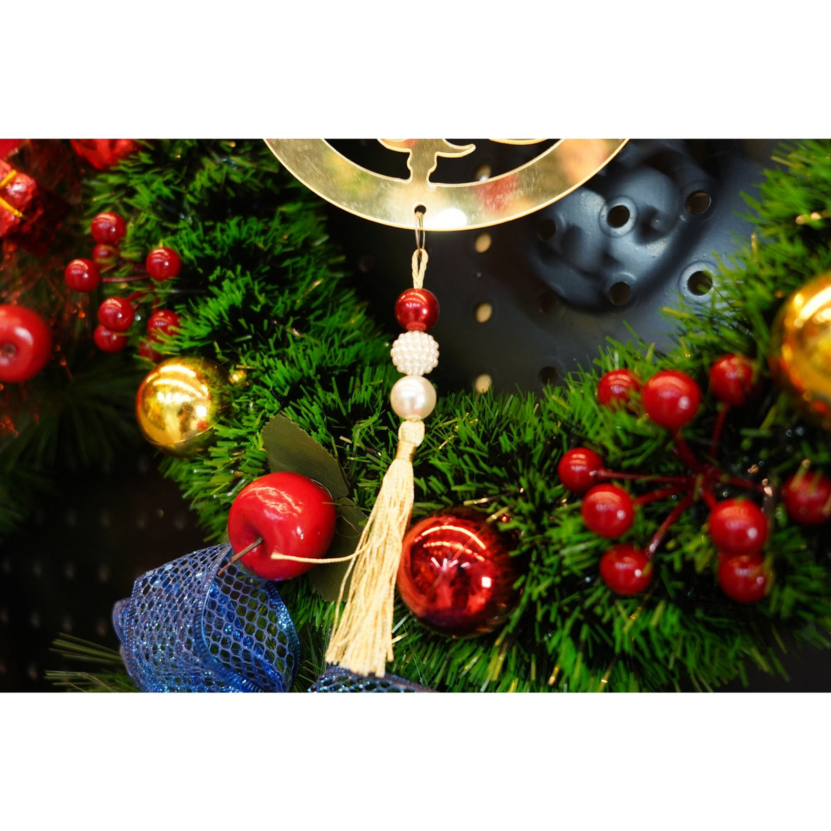 Ornament Brad Crăciun Rotund, Decor Glossy Rezistent, Acril, Auriu Lucios, 15 x 26 cm