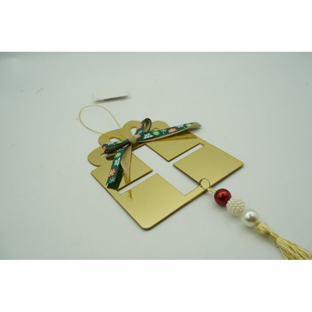 Ornament Brad Crăciun, Formă Stea Decorativă, Acril Lucios, Rezistent Interior și Exterior, Auriu, 16 x 28 cm