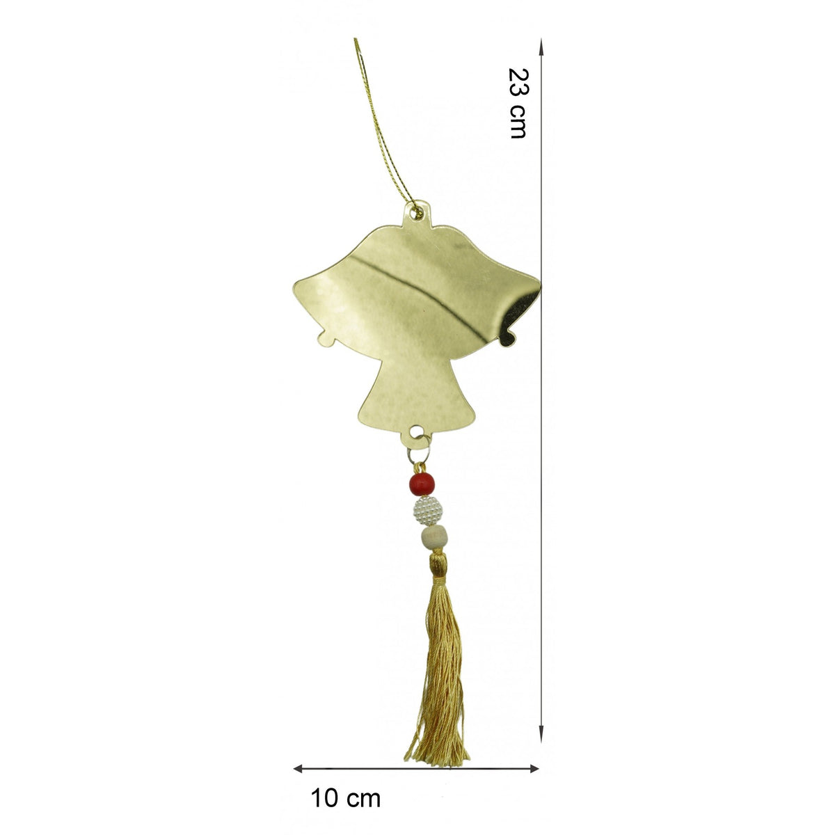 Ornament Brad Clopoței Crăciun, Decor Interior și Exterior, Textură Lucioasă, Acril, Auriu, 10 x 23 cm