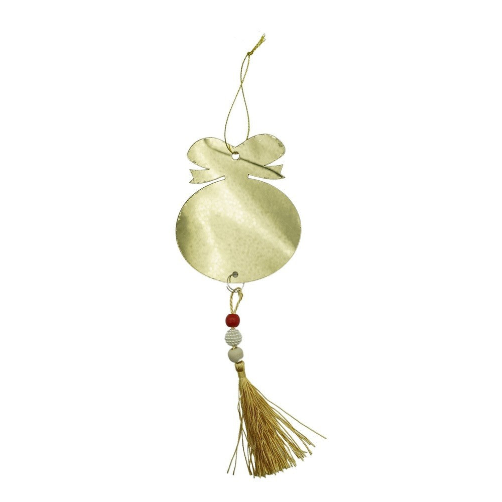 Ornament Brad Rotund, Decoratiune Craciun cu Finisaj Lucios, Rezistent pentru Interior si Exterior, Acril, Auriu, 10 x 23 cm