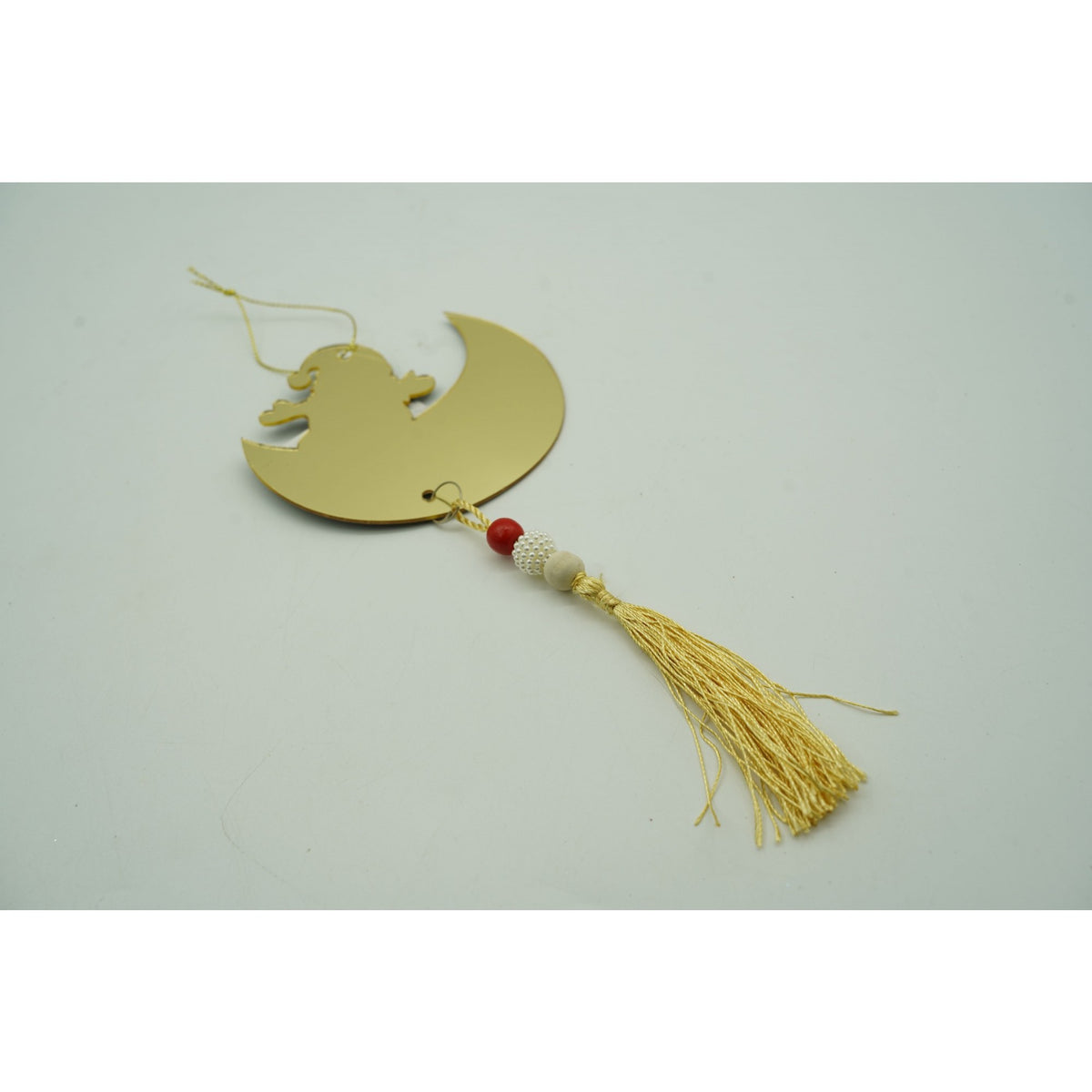Ornament Brad Luna, Decoratiune Craciun Suspendata, Acril Lucios, Interior si Exterior, 10 x 25 cm, Auriu