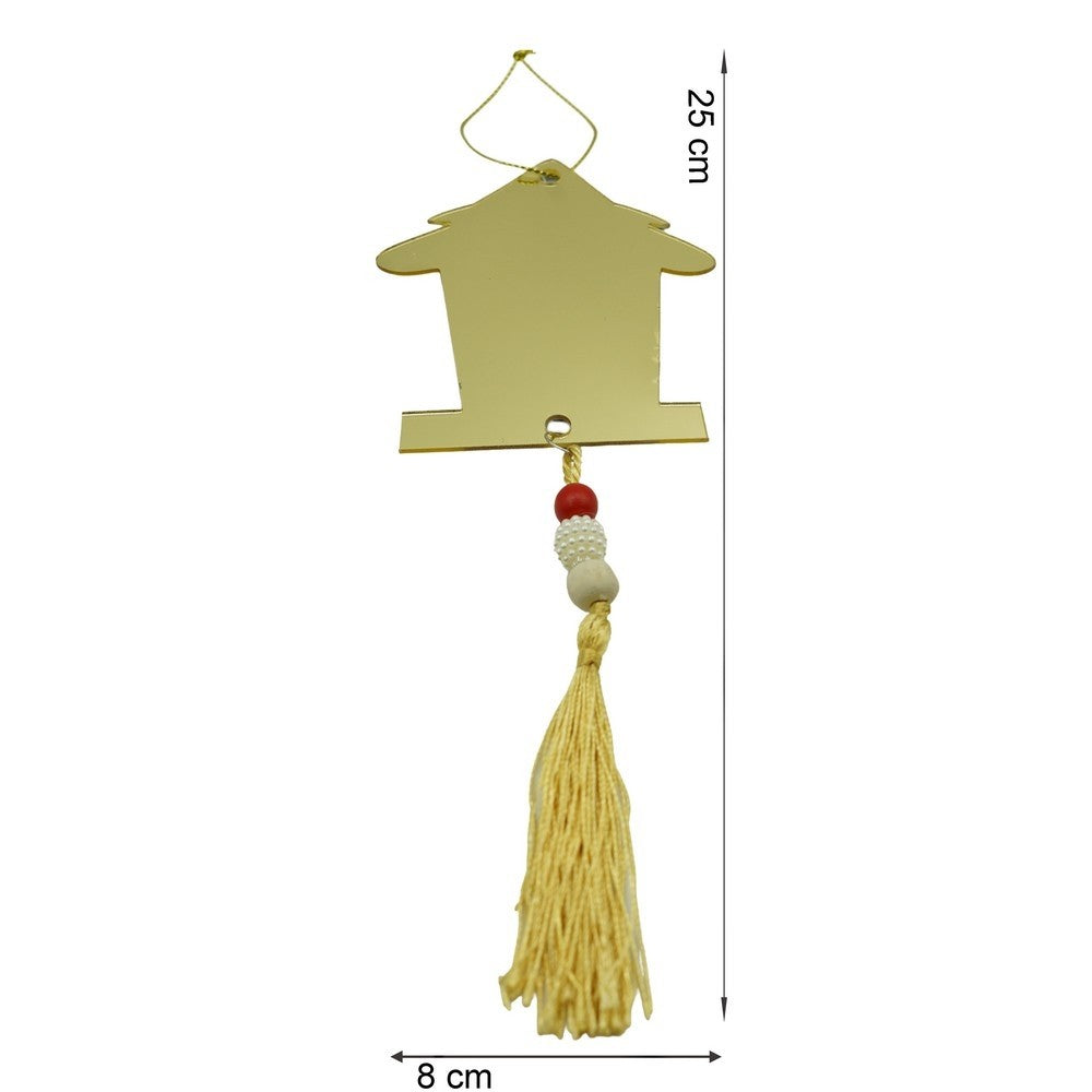 Ornament Crăciun în Formă de Brad, Decorațiune Suspendată, Finisaj Auriu Lucios, Acril Rezistent, Interior și Exterior, 8 x 25 cm