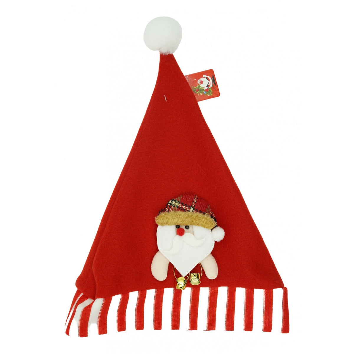 Căciulă de Moș Crăciun cu Ornament Aplicat, Accesoriu Decorativ Festiv, Material Textil Moale, Roșu, Mărime Universală