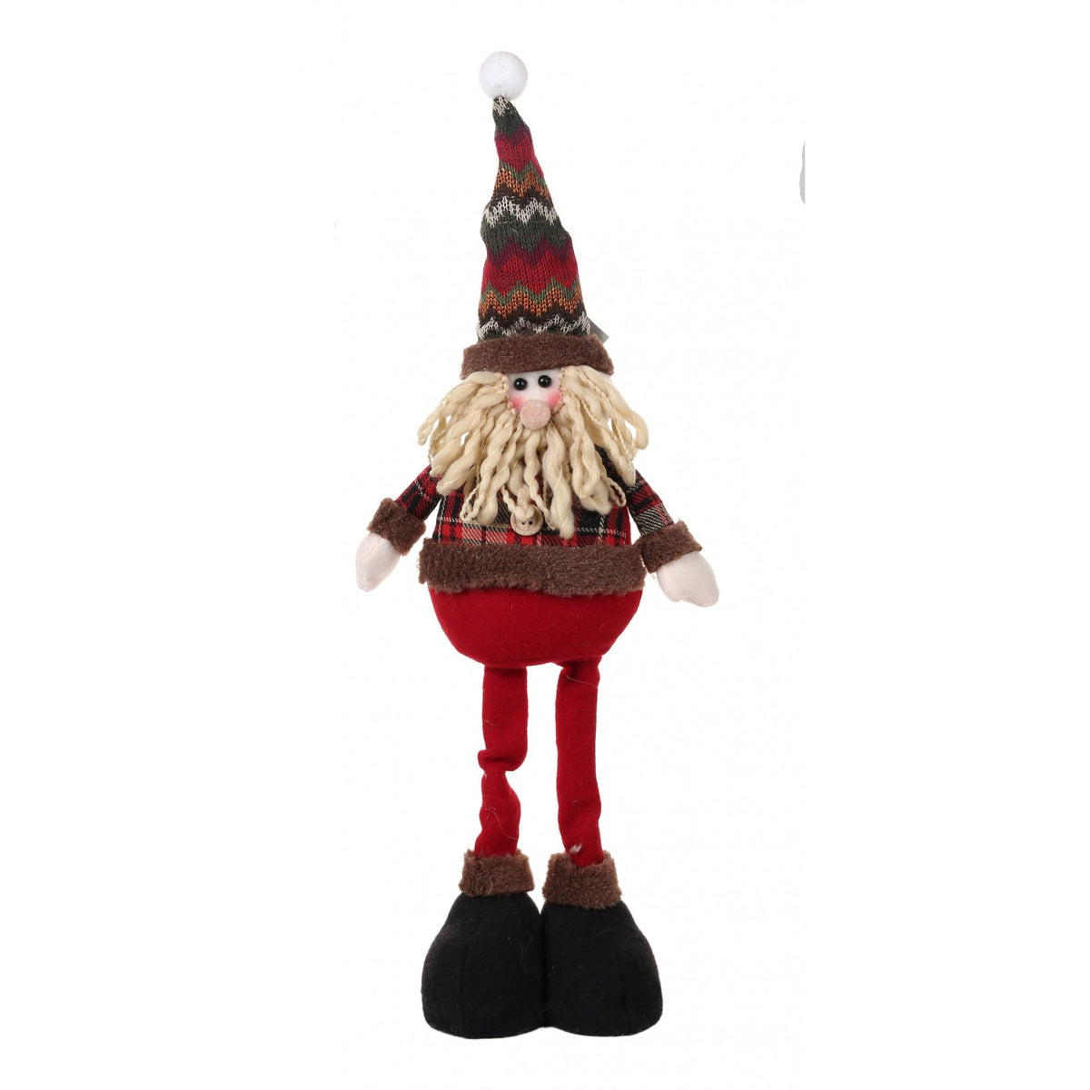 Mos Craciun Decorativ, Figurina Textila pentru Interior si Exterior, Lana si Plus, 54 x 17 cm