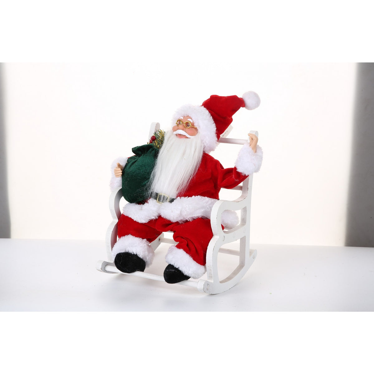 Figurină Decorativă Moș Crăciun, Jucărie Festivă Interior și Exterior, Lână și Pluș Moale, 30 cm x 18 cm x 18 cm