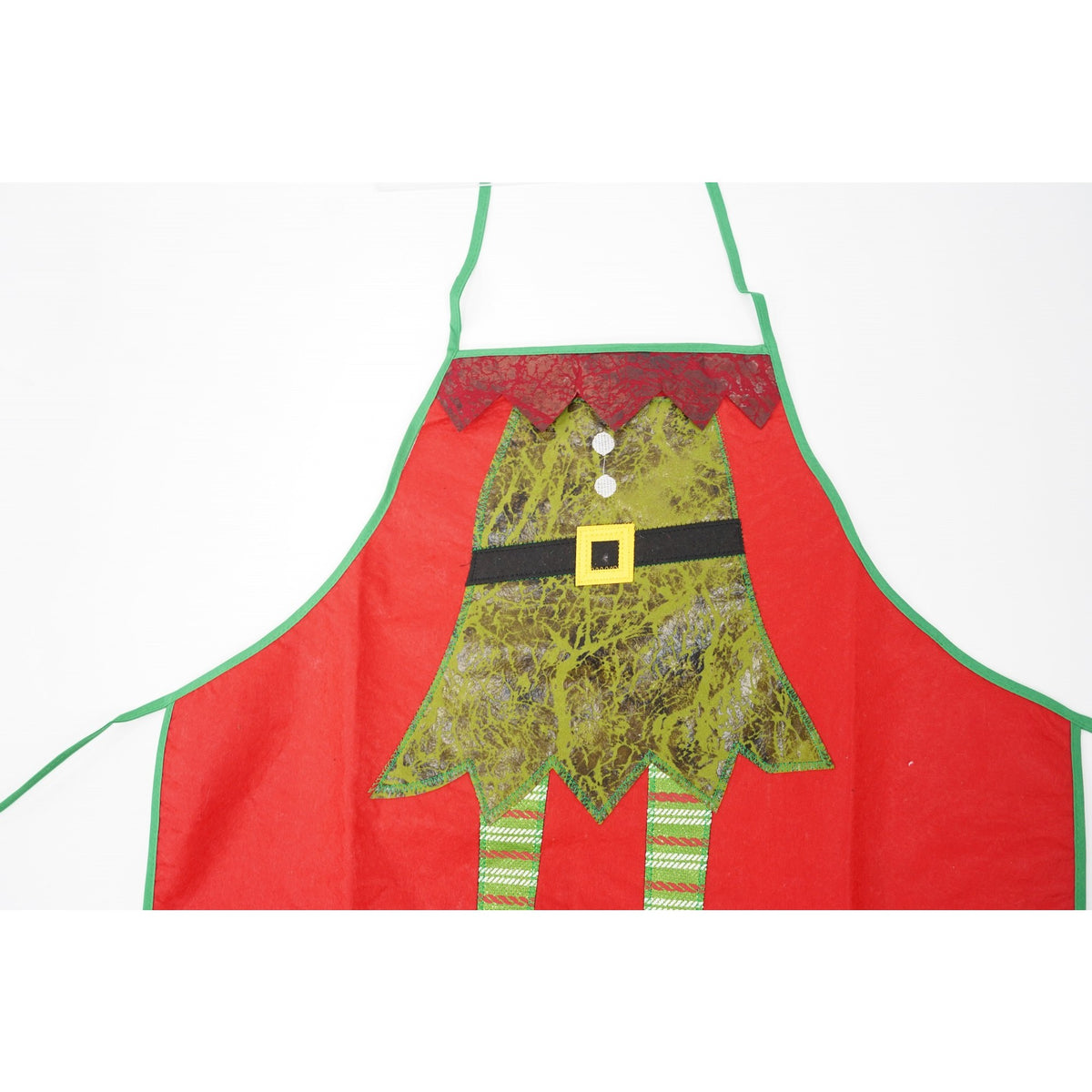 Sort De Bucatarie Pentru Craciun, Model Decorativ Elf, Poliester Rezistent, Accesorii Gatit Sarbatori, Rosu, 77 x 57 cm