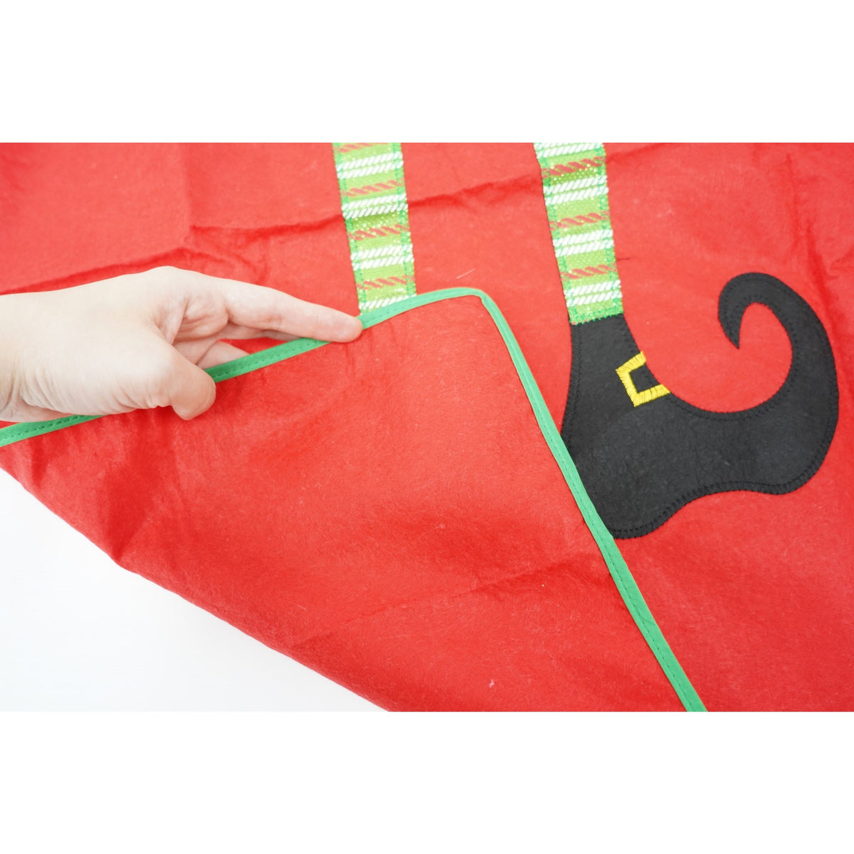 Sort De Bucatarie Pentru Craciun, Model Decorativ Elf, Poliester Rezistent, Accesorii Gatit Sarbatori, Rosu, 77 x 57 cm