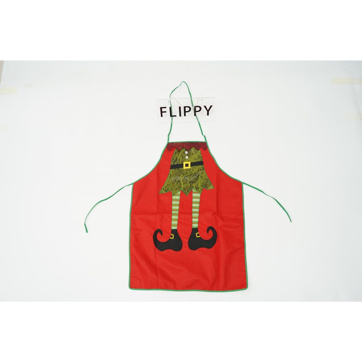 Sort De Bucatarie Pentru Craciun, Model Decorativ Elf, Poliester Rezistent, Accesorii Gatit Sarbatori, Rosu, 77 x 57 cm