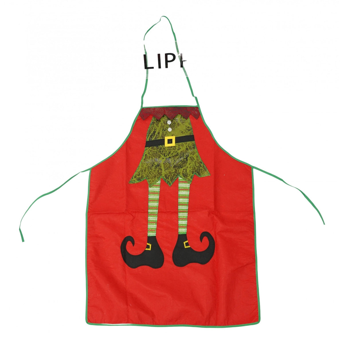 Sort De Bucatarie Pentru Craciun, Model Decorativ Elf, Poliester Rezistent, Accesorii Gatit Sarbatori, Rosu, 77 x 57 cm