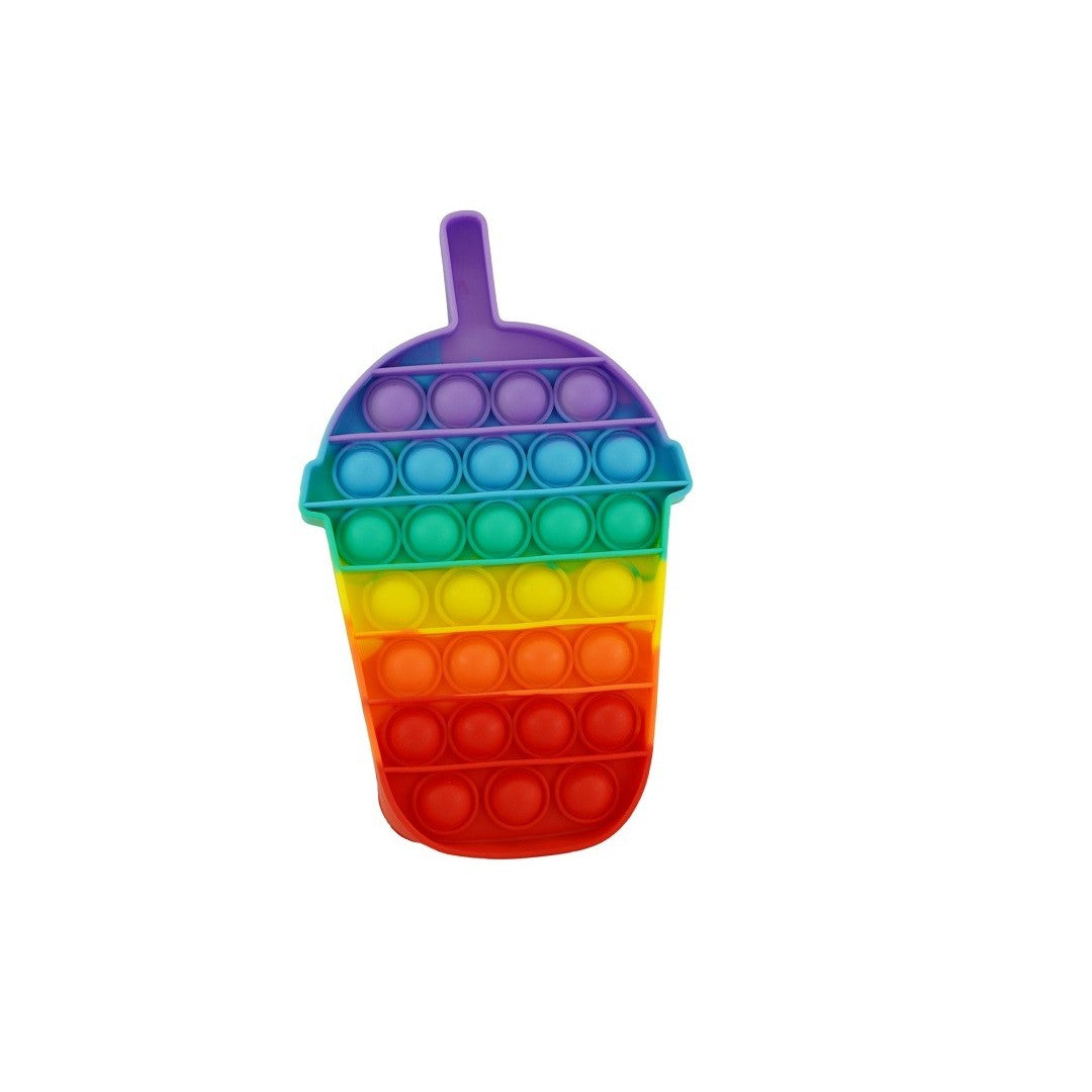 Jucarie Antistres Pop It Now and Flip It, Model Milkshake, Senzoriala si Educativa, Silicon Moale, Multicolor