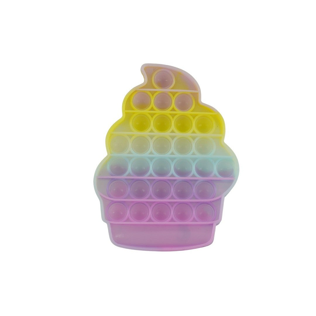 Jucarie Antistres Pop It Now and Flip It, Model Senzorial Reutilizabil pentru Copii si Adulti, Silicon Impermeabil, Forma Briosa Inghetata, Multicolor
