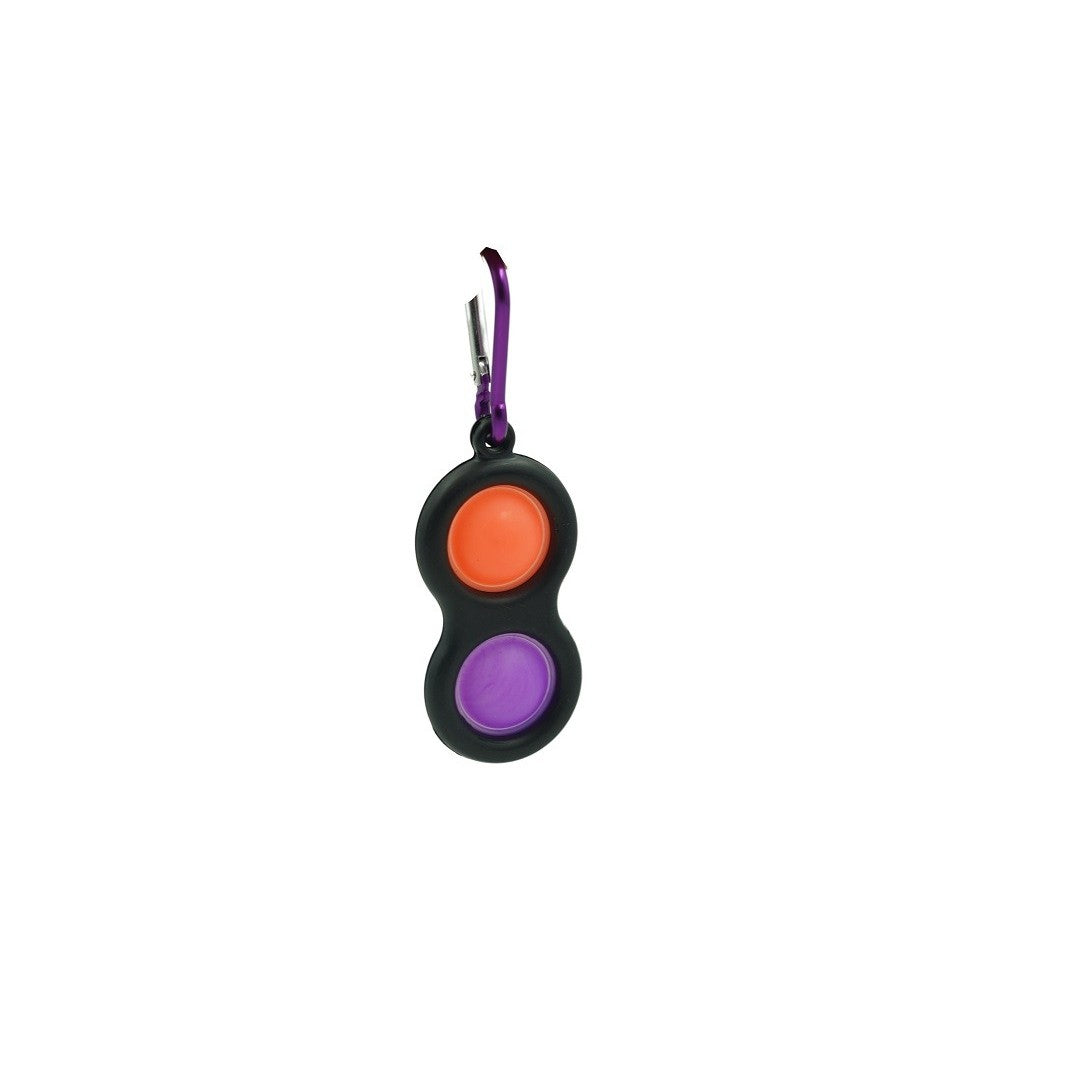 Pop It Now Jucarie Senzoriala Antistres, Simple Dimple Breloc, Silicon Și Plastic ABS, 2 Buline, Negru