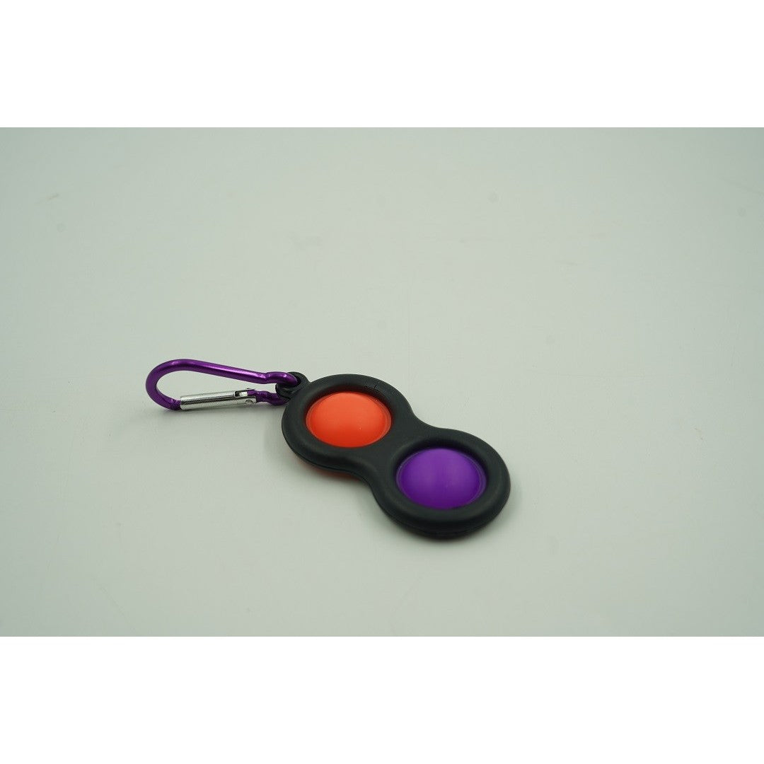 Pop It Now Jucarie Senzoriala Antistres, Simple Dimple Breloc, Silicon Și Plastic ABS, 2 Buline, Negru