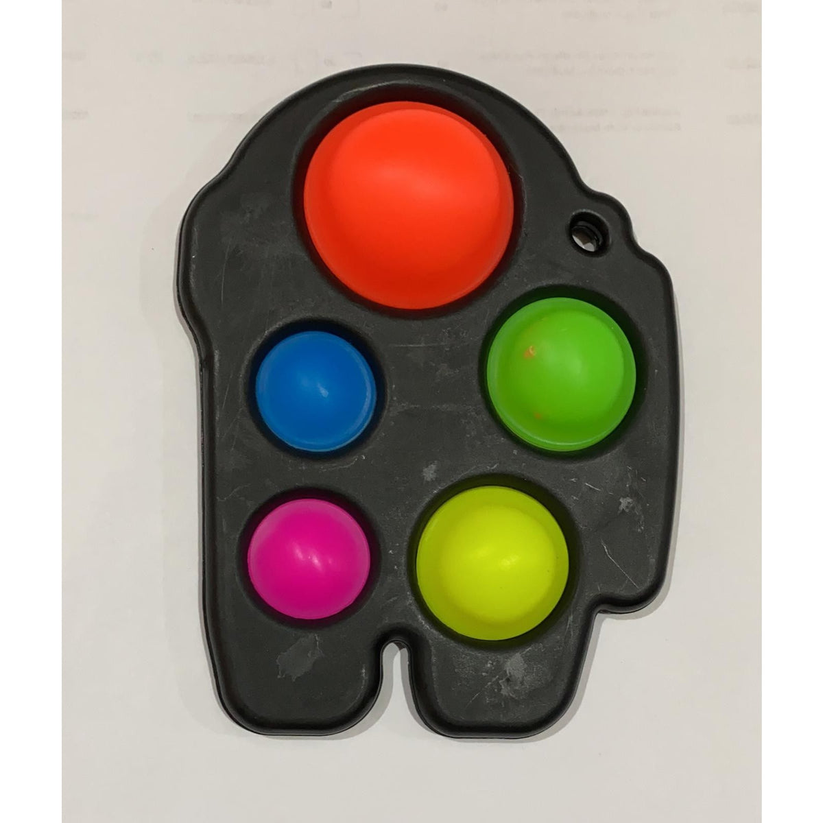 Jucarie Antistres Simple Dimple, Fidget Toy Senzorial, Silicon Si Plastic ABS, Among Us, Negru
