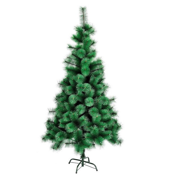 Brad Artificial de Craciun Tip Pin, Model Clasic Interior si Exterior, Ace 2D, Suport Metalic Inclus, Inaltime 120 cm, Verde