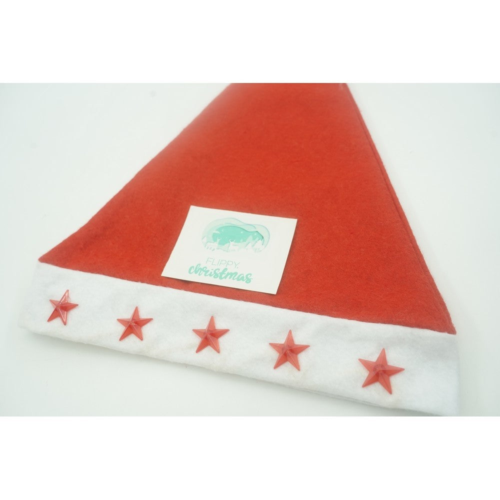 Căciulă de Moș Crăciun cu LED și Stele Luminoase, Accesoriu Costum Sărbători, Poliester, Mărime Universală, Roșu