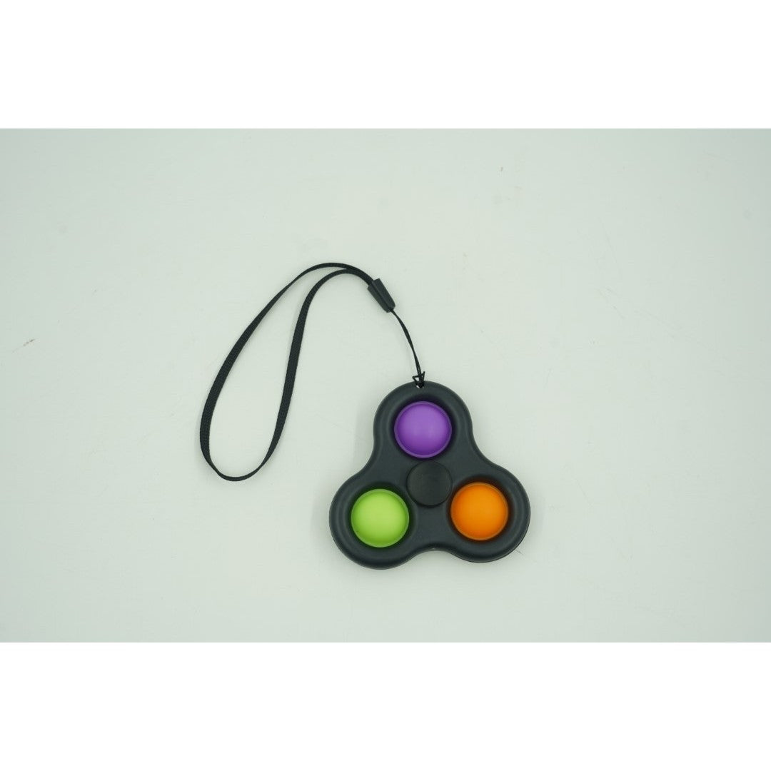 Jucarie Senzoriala Simple Dimple, Fidget Toy Antistres, Silicon, Negru/Multicolor, 7 cm