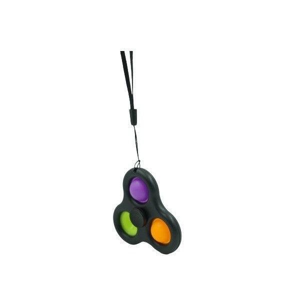 Jucarie Senzoriala Simple Dimple, Fidget Toy Antistres, Silicon, Negru/Multicolor, 7 cm