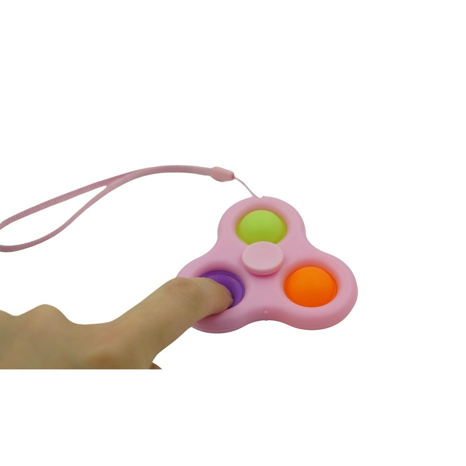 Jucarie Senzoriala Simple Dimple, Fidget Toy Antistres, Silicon, 7 cm, Roz/Multicolor