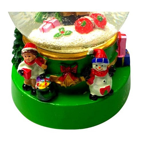 Glob Cu Zapada Mos Craciun, Decoratiune Muzicala Cu Lumini LED, Figurina De Craciun Din Sticla Si Rasina, 15.5 cm, Multicolor