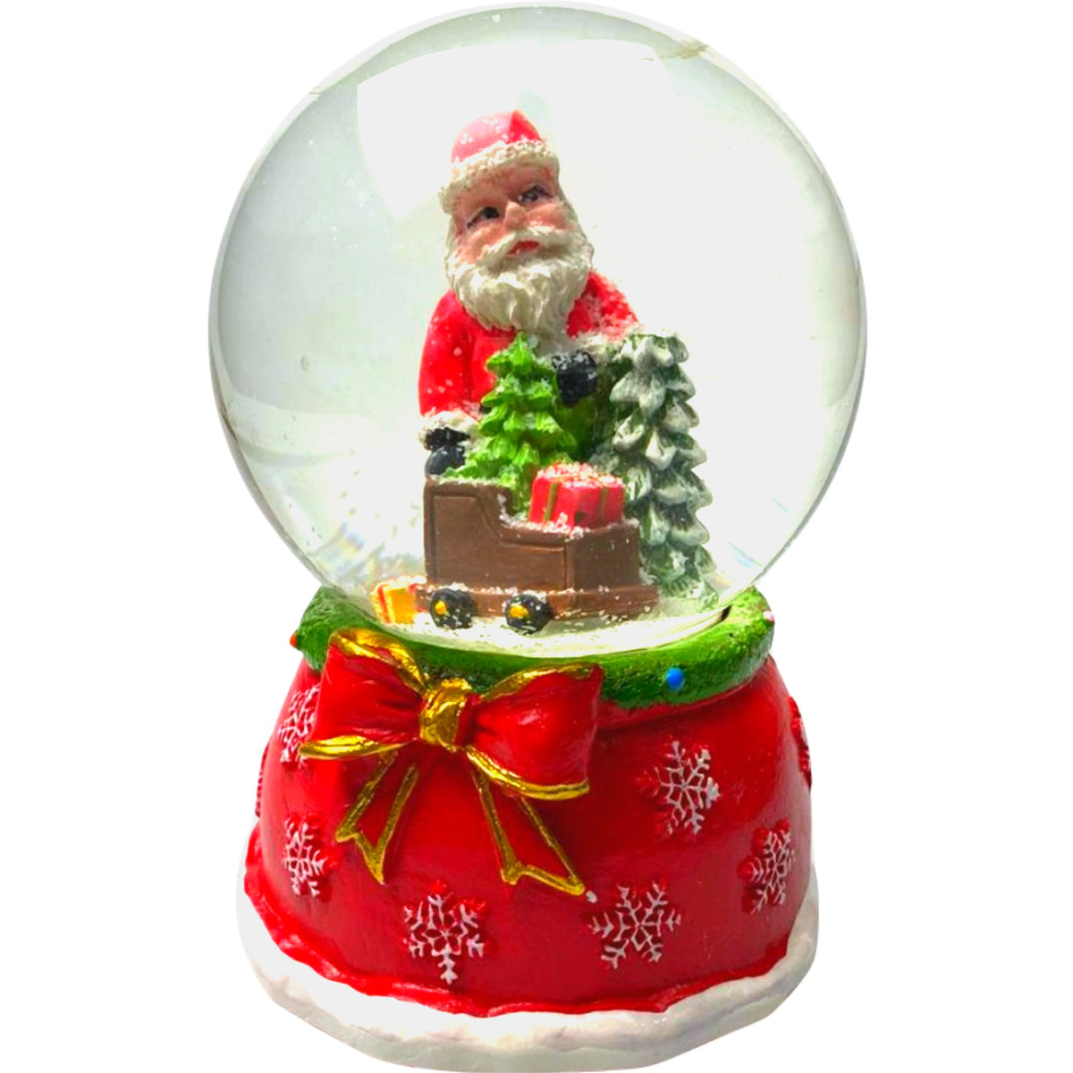 Glob Cu Zapada Muzical, Decoratiune De Craciun Cu Lumini LED Si Muzica, Model Mos Craciun, Sticla Si Rasina, 13 cm, Multicolor