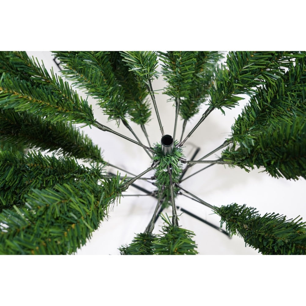 Brad Artificial de Craciun Clasic, Aspect Natural Bogat, 437 Ramuri, Interior si Exterior, Suport Metalic Inclus, Inaltime 150 cm, Diametru 88 cm, Verde