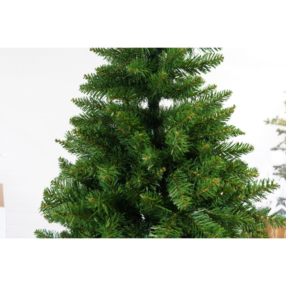 Brad Artificial de Craciun Clasic, Aspect Natural Bogat, 437 Ramuri, Interior si Exterior, Suport Metalic Inclus, Inaltime 150 cm, Diametru 88 cm, Verde
