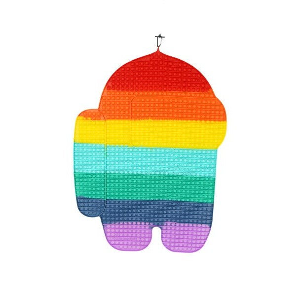 Jucarie Antistres Pop It Now and Flip It, Model Among Us, Silicon, Multicolor, 85 cm